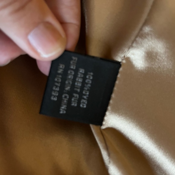 Sheri Bodell Cropped Rhinestone Rabbit Fur Jacket Coat sz M 3/4 Sleeves - Picture 9 of 10